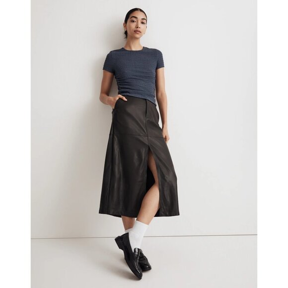 Madewell The Vernon Loafer Women's 8 True Black Polished Leather Slip-On Shoes - Picture 15 of 16